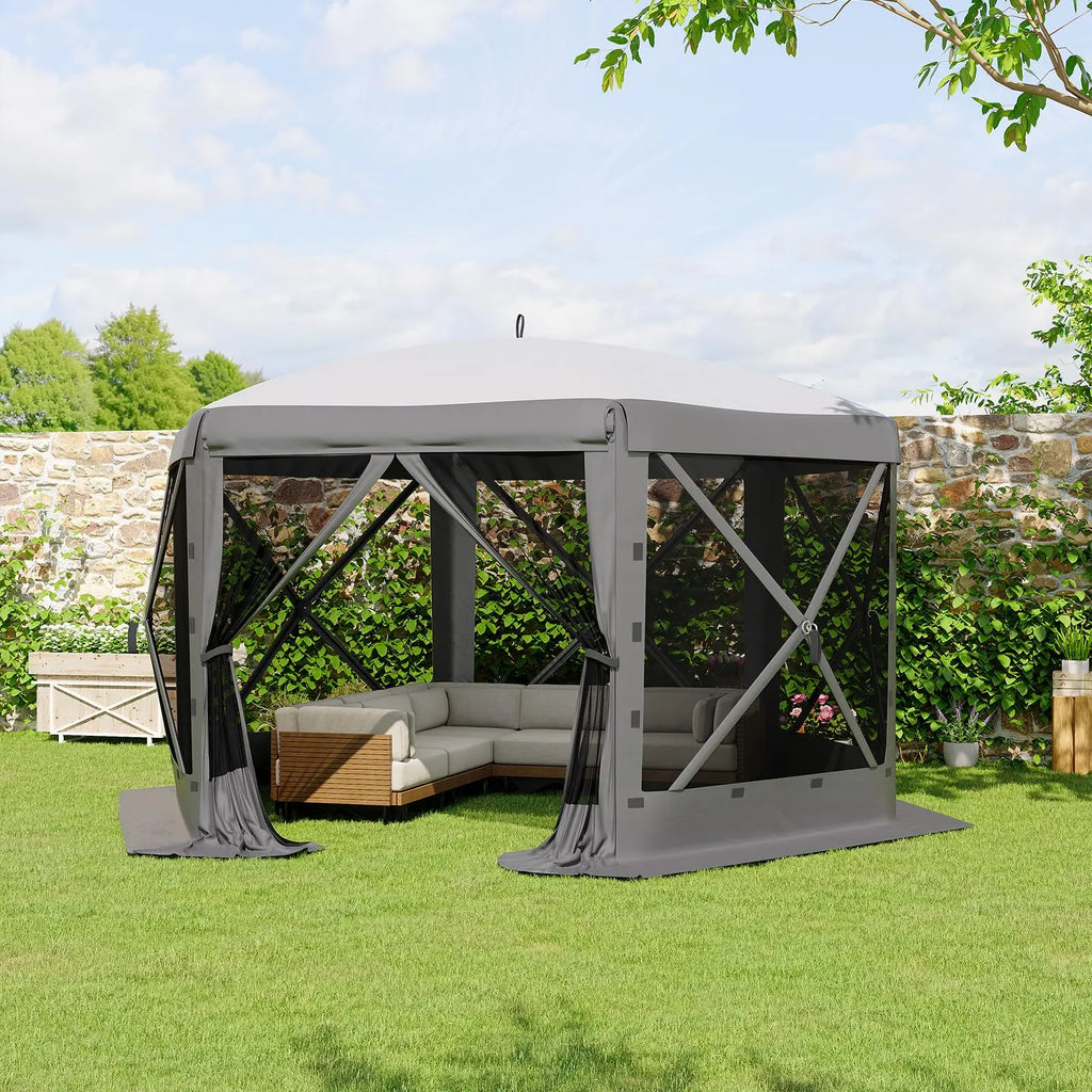 Transform Your Outdoor Gatherings with the Garvee 11.5x11.5 Ft Pop Up Screen Gazebo Tent - Instant Setup, Heavy Duty, and Bug-Free Comfort!