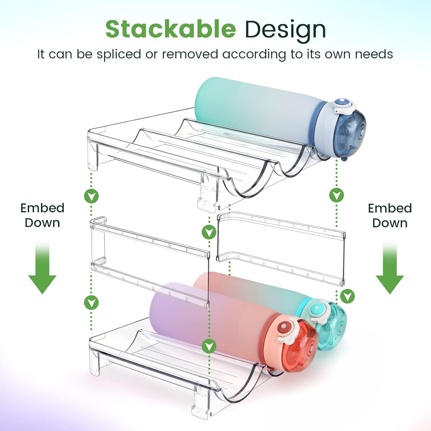Elevate Your Space with Our Stackable Water Bottle Organizer - 2 Pack for Effortless Storage and Stylish Organization