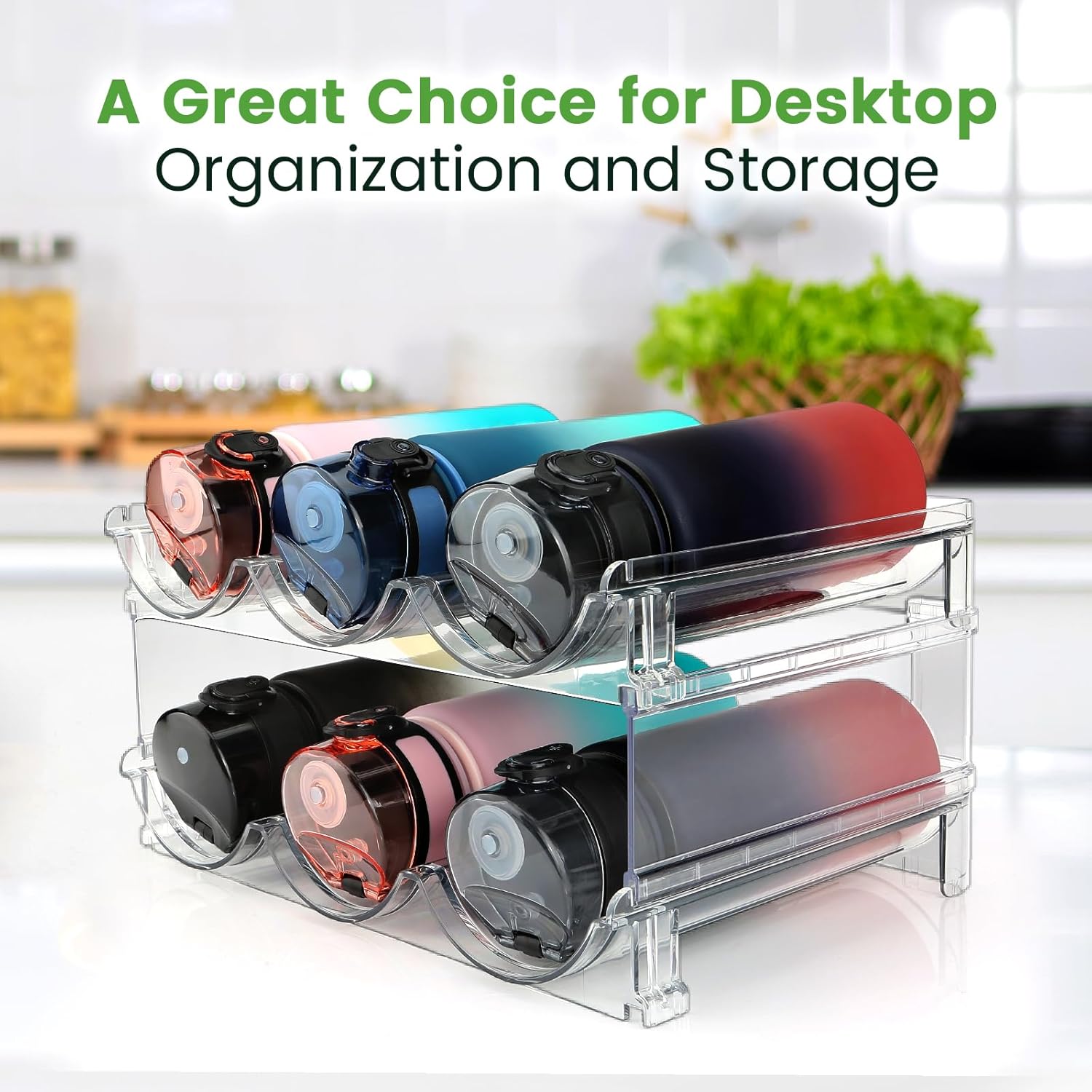 Elevate Your Space with Our Stackable Water Bottle Organizer - 2 Pack for Effortless Storage and Stylish Organization