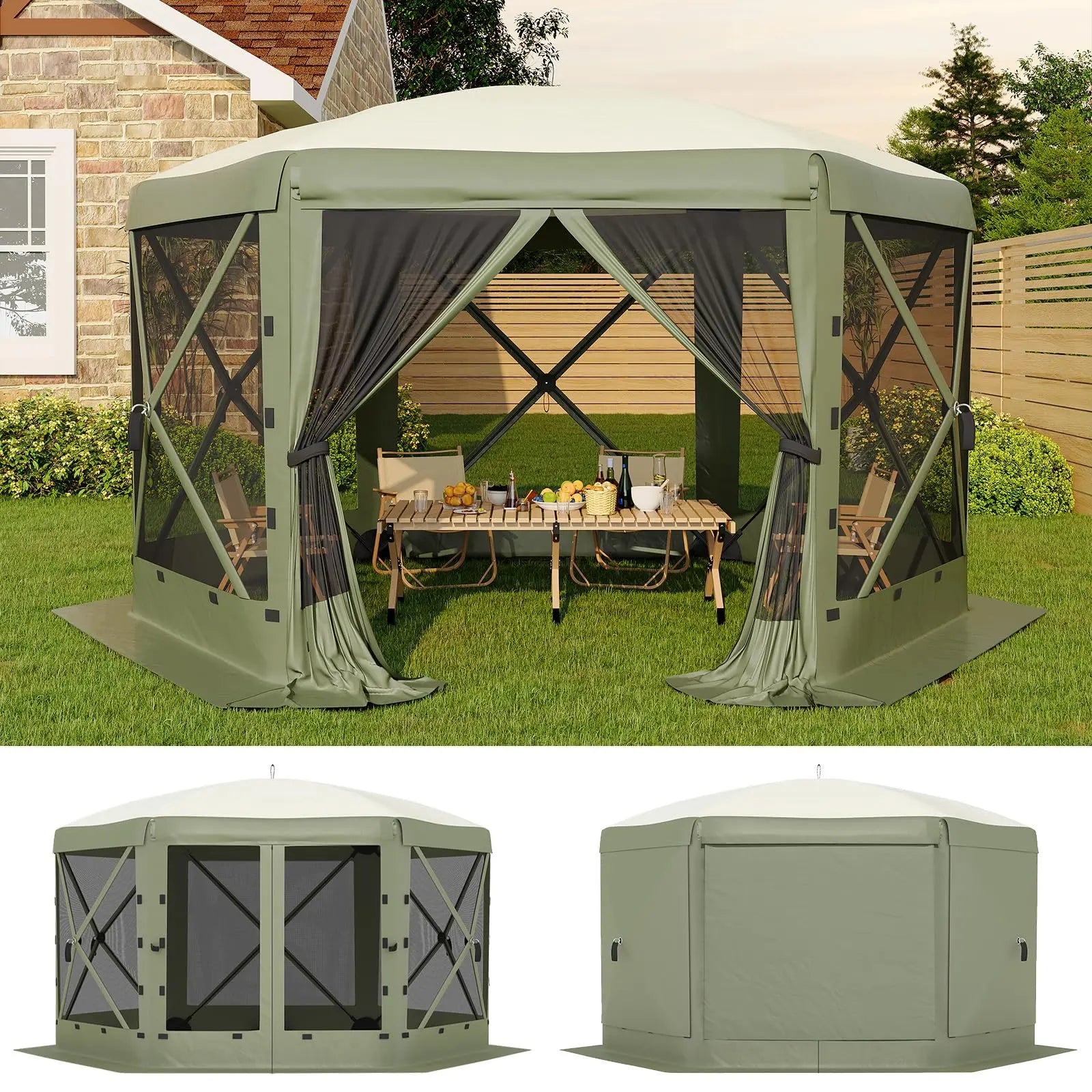 Transform Your Outdoor Gatherings with the Garvee 11.5x11.5 Ft Pop Up Screen Gazebo Tent - Instant Setup, Heavy Duty, and Bug-Free Comfort!
