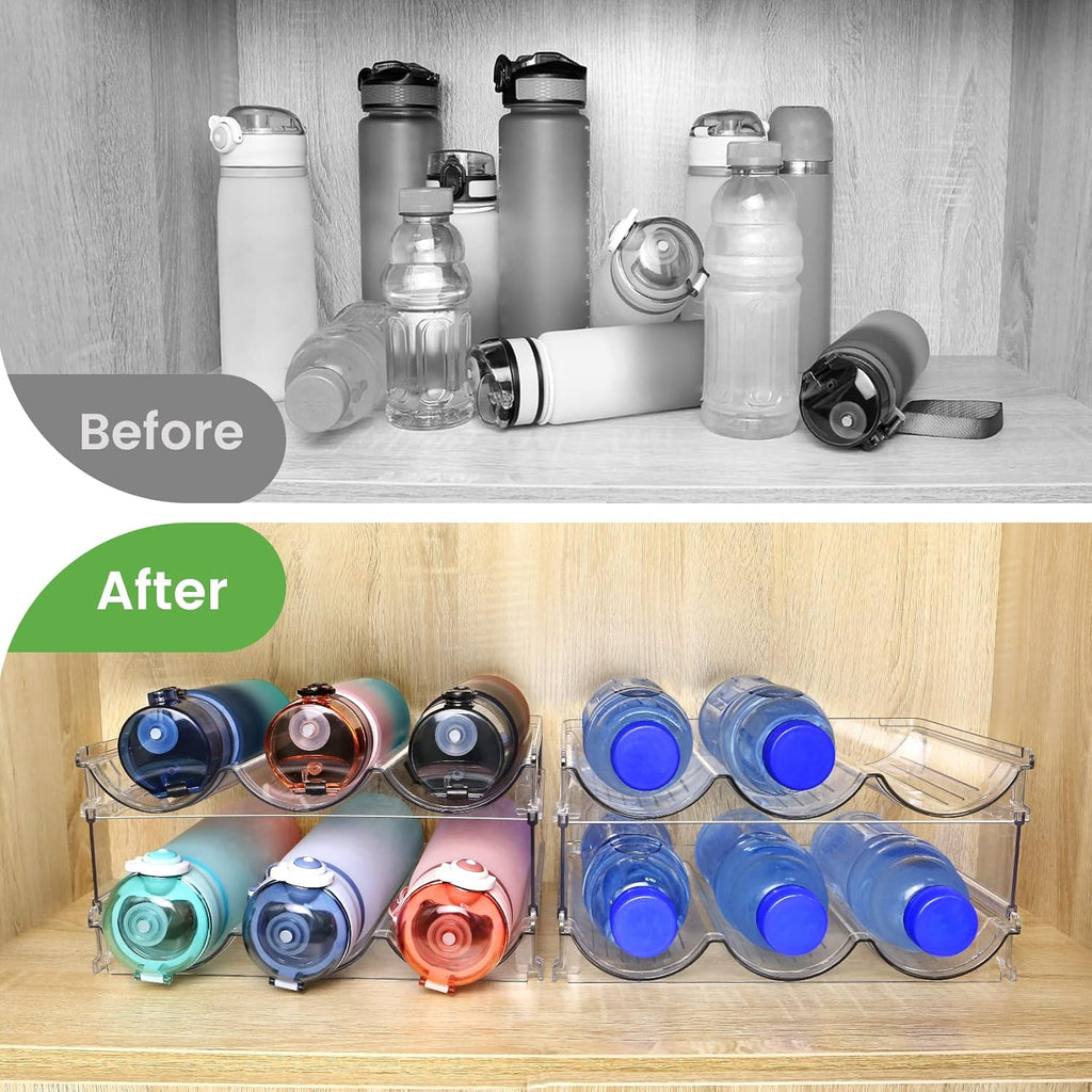 Elevate Your Space with Our Stackable Water Bottle Organizer - 2 Pack for Effortless Storage and Stylish Organization