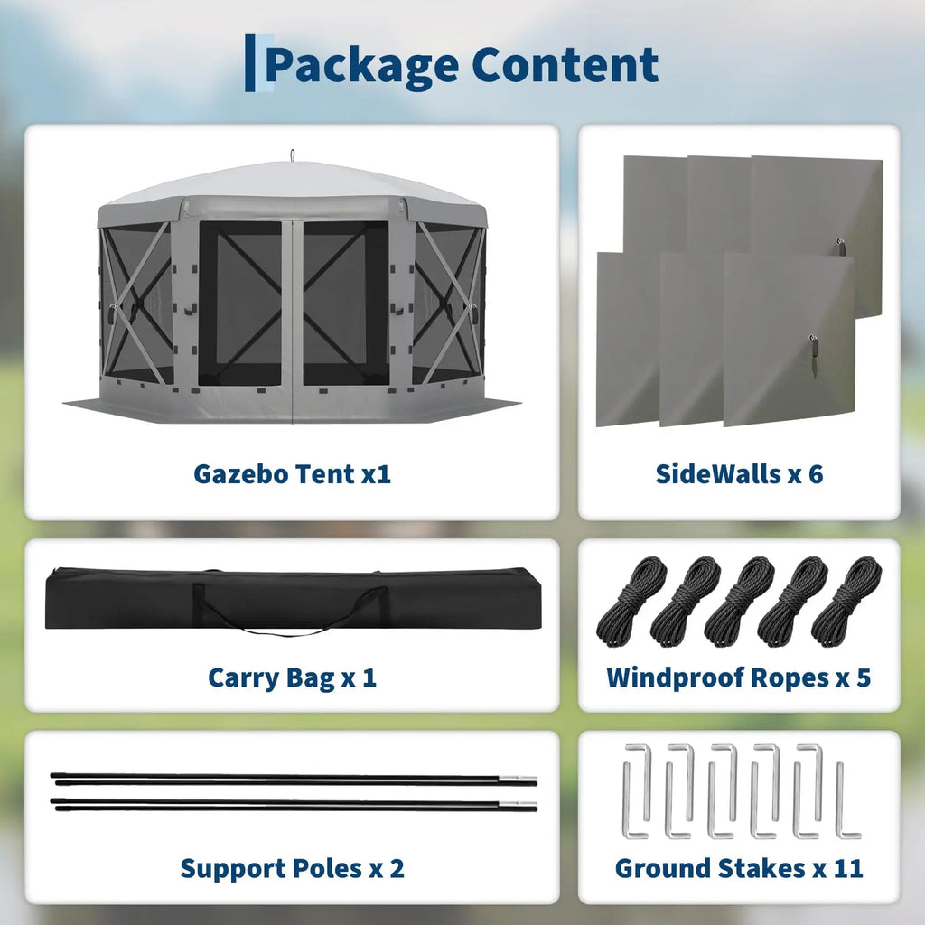 Transform Your Outdoor Gatherings with the Garvee 11.5x11.5 Ft Pop Up Screen Gazebo Tent - Instant Setup, Heavy Duty, and Bug-Free Comfort!