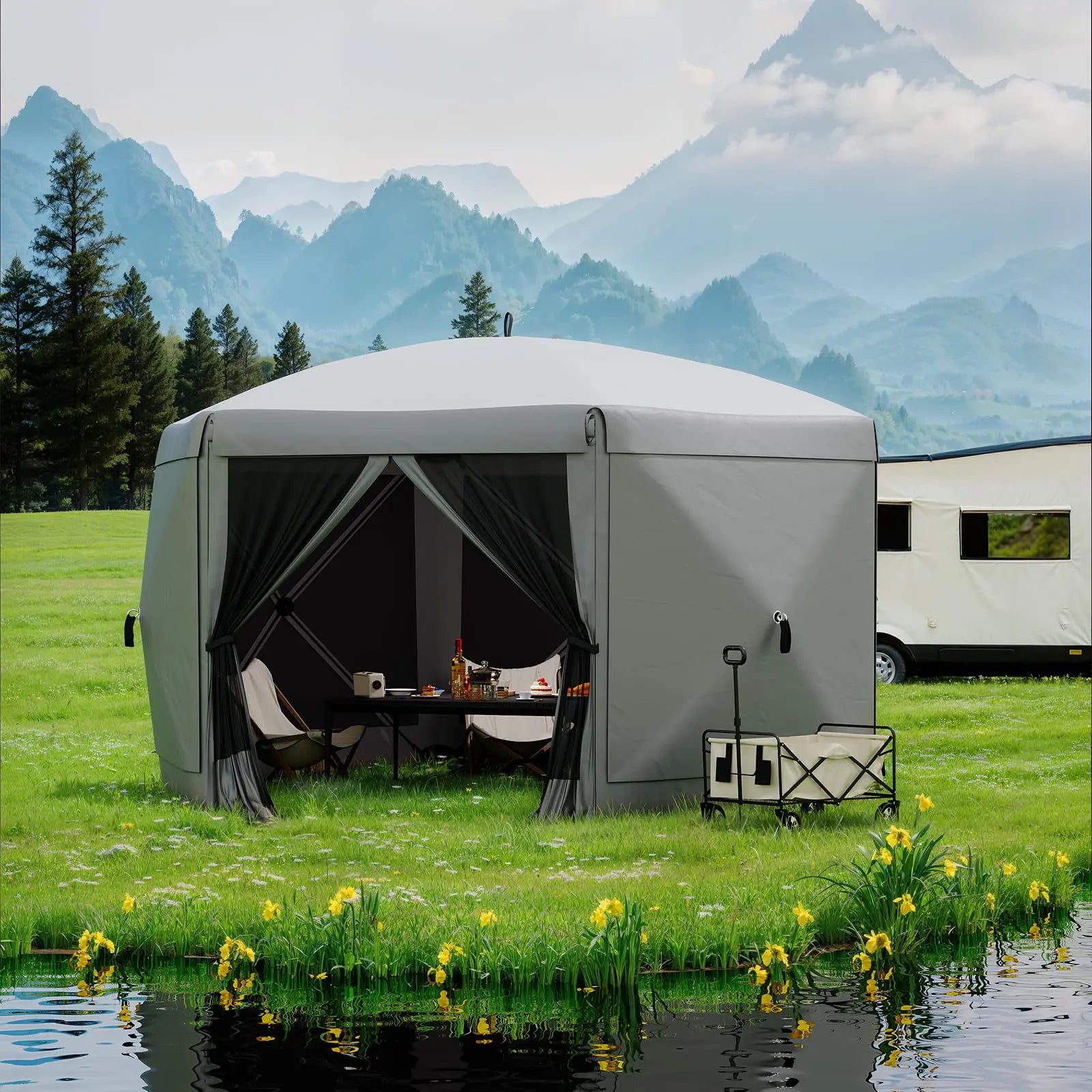 Transform Your Outdoor Gatherings with the Garvee 11.5x11.5 Ft Pop Up Screen Gazebo Tent - Instant Setup, Heavy Duty, and Bug-Free Comfort!