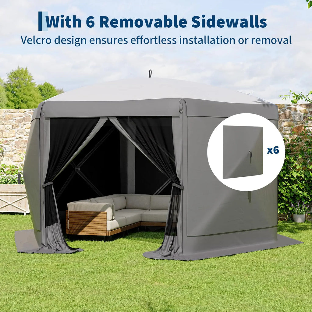 Transform Your Outdoor Gatherings with the Garvee 11.5x11.5 Ft Pop Up Screen Gazebo Tent - Instant Setup, Heavy Duty, and Bug-Free Comfort!